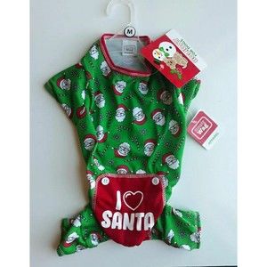 Christmas Dog Pajama PJ Shirt MEDIUM Costume Pet Green BY SIMPLY Wag